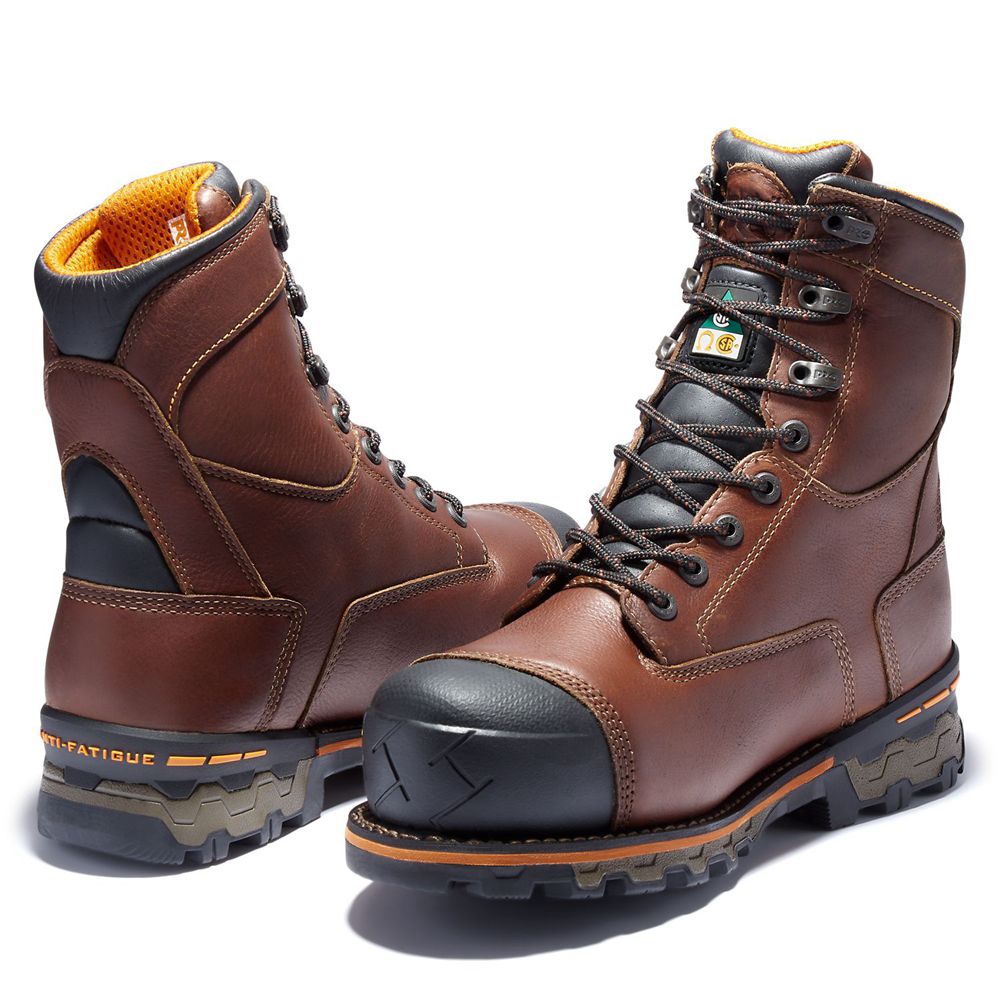 Bocanci De Muncă Timberland Barbati Maro/Negrii - Pro® Boondock 8\" Comp Toe - Romania - VACDHT803